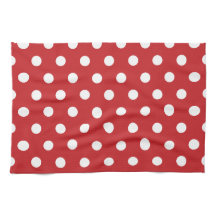 Rode handdoek met effen witte stippen