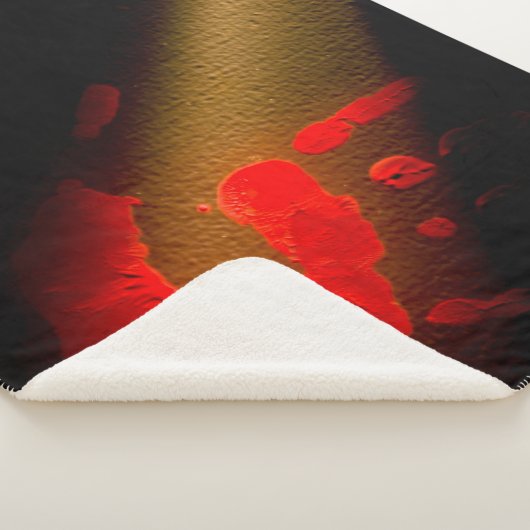 Rode handdruk sherpa deken (3/4)