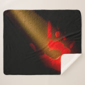 Rode handdruk sherpa deken (Voorkant (horizontaal))