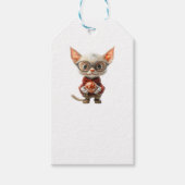 Rode-Handed Christmas Cat Kraft Gift Labels Cadeaulabel (Voorkant)