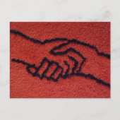 rode handen briefkaart (Voorkant)