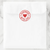 Rode handgemaakt met liefde hart Sticker (Tas)