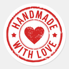 Rode handgemaakt met liefde hart Sticker