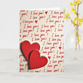 Rode handgeschreven Valentijnskaart met liefdesboo Kaart (Gele Bloem)