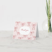 Rode handgetekende boho bogen roze baby shower bedankkaart (Voorkant)