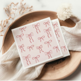 Rode handgetekende boho bogen roze baby shower servet