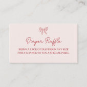 Rode handgetekende boho bogen roze luierraffle informatiekaartje (Voorkant)