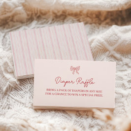 Rode handgetekende boho bogen roze luierraffle informatiekaartje