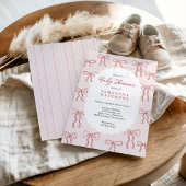 Rode handgetekende boho bogen roze meisje baby sho