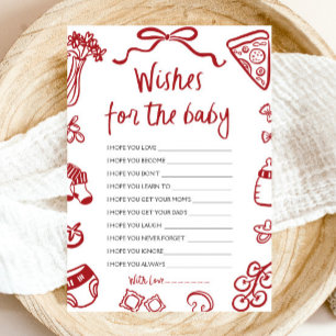 Rode handgetekende Italiaanse wensen voor baby adv Kaart