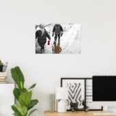 Rode handschoen poster (Thuiskantoor)