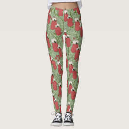 Rode handschoenlegging leggings