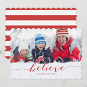 Rode handschrift geloven | Vakantiefotokaart Feestdagenkaart (Voorkant / Achterkant)