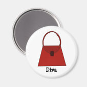 Rode handtas - Diva Magneet (Voorkant / Achterkant)