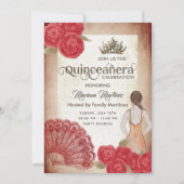  rode handventilator rozen tiara Quince Kaart (Voorkant)