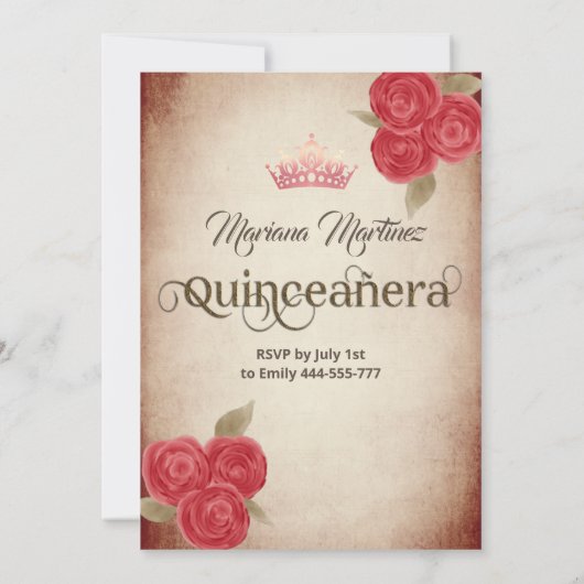  rode handventilator rozen tiara Quince Kaart (Achterkant)