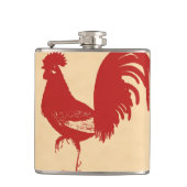 rode hanenkolf heupfles (Voorkant)