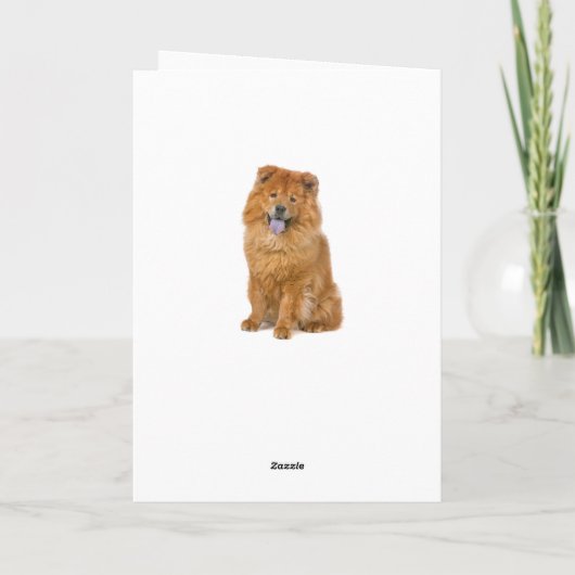 Rode Happy Birthday Chow Brown Puppy Dog Kaart (Achterkant)