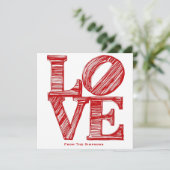 Rode Happy Valentijnsdag Moderne cadeau Feestdagenkaart (Staand voorkant)