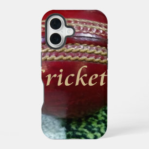 Rode Harde Bal Glory Cricket Designer Hoesje Te iPhone 16 Hoesje