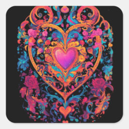 Rode harde multi-kleur ontwerpstijl" vierkante sticker