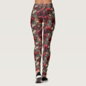 Rode hardlopende Calla lelies Bloemblad Bruiloftca Leggings (Achterkant)