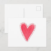 Rode haren Valentijnsdag met gekleurde Waterverf Briefkaart (Voorkant / Achterkant)