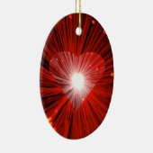 Rode haringornament oval keramisch ornament (Rechts)