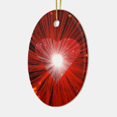 Rode haringornament oval keramisch ornament (Links)