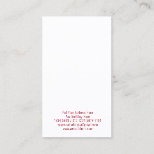 Rode Hart 3D Visitekaartje (Achterkant)