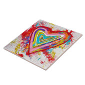 Rode Hart 6 x 6 Keramische Tegel Tegeltje (Zijkant)