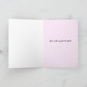 Rode hart aangepaste naam romantisch roze feestdagen kaart (Binnen)