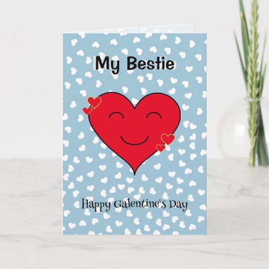 Rode hart aangepaste tekst Galentine's Day Feestdagen Kaart (Voorkant)