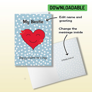 Rode hart aangepaste tekst Galentine's Day Feestdagen Kaart