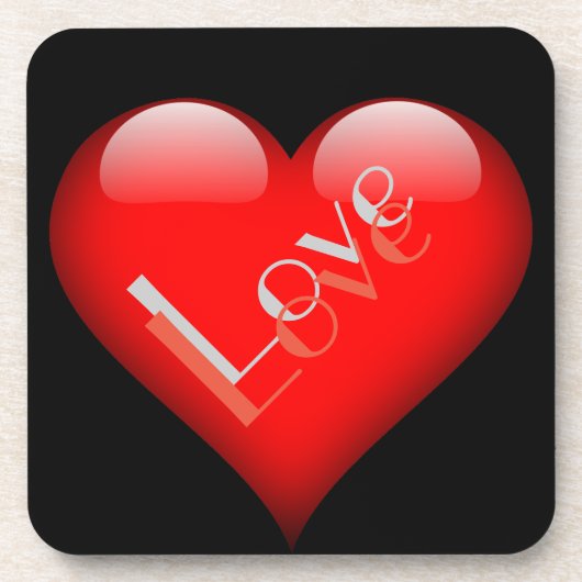 Rode Hart Aantrekkelijke Parijse Liefde Bruiloft Bier Onderzetter (Voorkant)