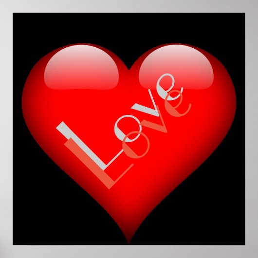 Rode Hart Aantrekkelijke Parijse Liefde Bruiloft Poster (Voorkant)