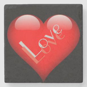 Rode Hart Aantrekkelijke Parijse Liefde Bruiloft Stenen Onderzetter