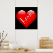 Rode Hart Aantrekkelijke Parijse Liefdes Huwelijk Poster (Keuken)
