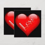 Rode Hart Aantrekkelijke Parijse Liefdesbruiloft (Voorkant / Achterkant)