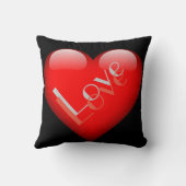 Rode Hart Aantrekkelijke Parijse Liefdesbruiloft Kussen (Achterkant)