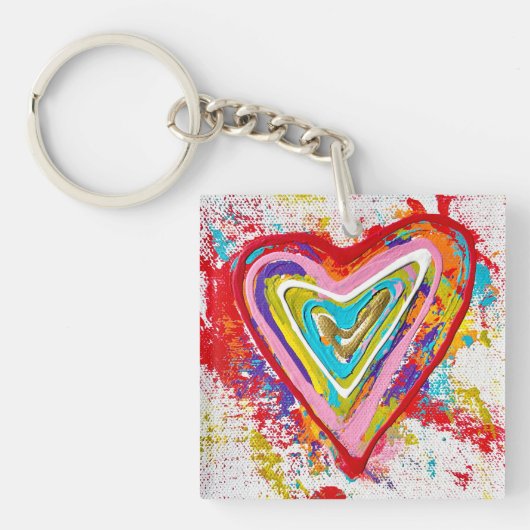 Rode Hart Acryl Sleutelhanger (voorkant)