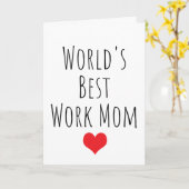 Rode Hart Allerbeste Werk Moeder Kaart (Gele Bloem)