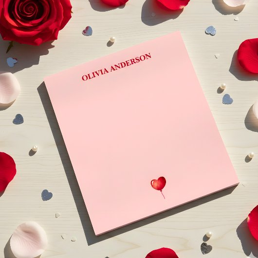 Rode Hart Ballon Valentijnsdag Persoonlijk Notitieblok
