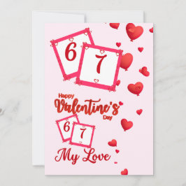 Rode Hart Ballonnen Gelukkige Valentijnsdag Mijn L Feestdagenkaart