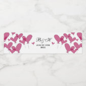 Rode hart ballonnen gepersonaliseerde bruiloft waterfles etiket (Enkel label)