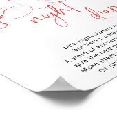 Rode Hart Ballonnen Laat in de Nacht Luierspel Poster (Hoek)