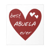 Rode Hart Beste Abuela Ooit Cadeaus Notitieblok (Voorkant)