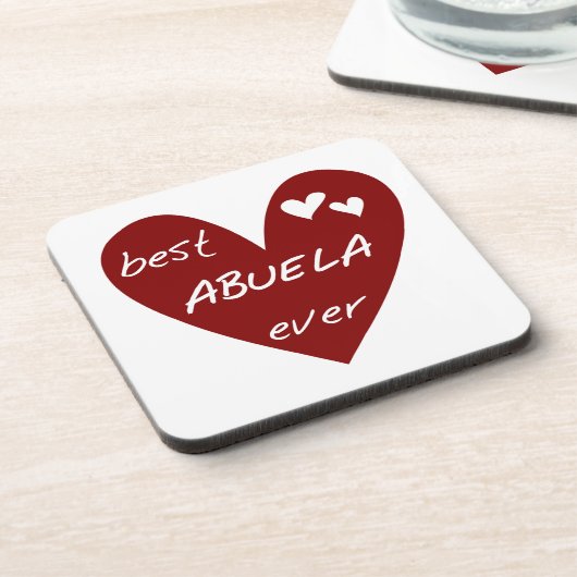 Rode Hart Beste Abuela Ooit Cadeaus Onderzetter (Linkerzijde)
