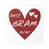 Rode Hart Beste Gram Ooit Geschenken Notitieblok (Voorkant)