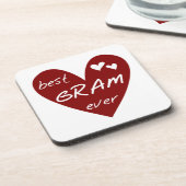 Rode Hart Beste Gram Ooit Geschenken Onderzetter (Linkerzijde)